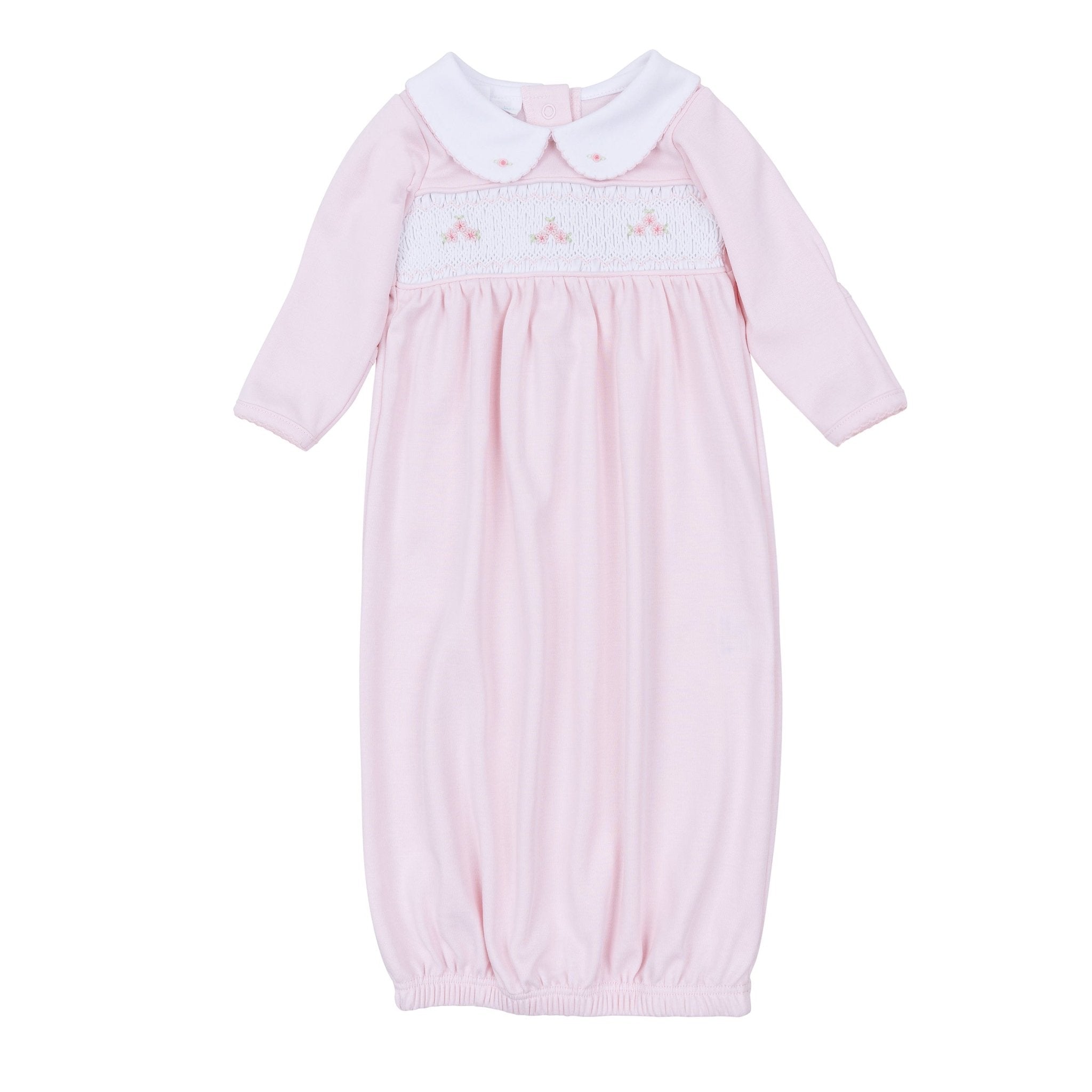 Willow's Classics Smocked Gathered Gown - Pink - Magnolia BabyGown