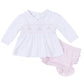 Willow's Classics Smocked Ruffle Long Sleeve Diaper Cover Set - Pink - Magnolia BabyDiaper Cover