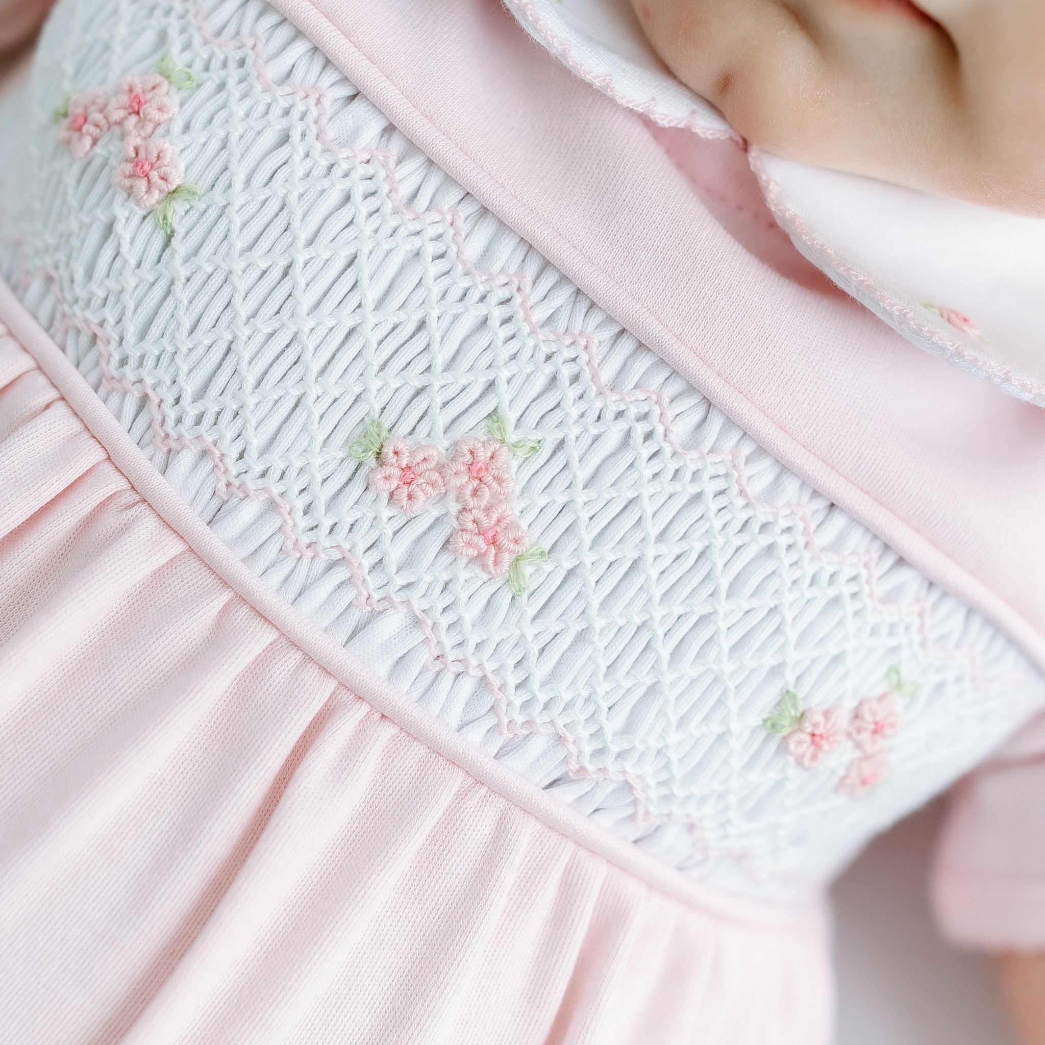 Willow's Classics Smocked Short Sleeve Bubble - Pink 12 Months Willow's Classics Smocked Short Sleeve Bubble - Pink 12 Months