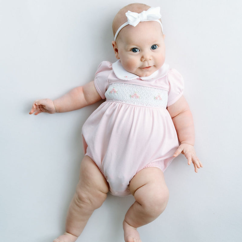 Willow's Classics Smocked Short Sleeve Bubble - Pink - Magnolia BabyBubble
