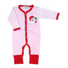 Winking Santa Applique Pink Playsuit - Magnolia BabyPlaysuit