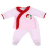 Winking Santa Applique Pink Ruffle X - Tee Footed Pant Set - Magnolia Baby2pc Pant Set