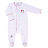 Winking Santa Embroidered Footie - Magnolia BabyFootie