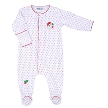  Winking Santa Embroidered Footie - Magnolia BabyFootie