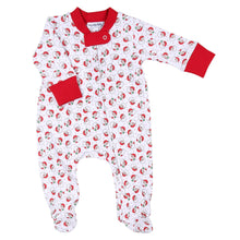  Winking Santa Printed Zipper Footie - Magnolia BabyFootie