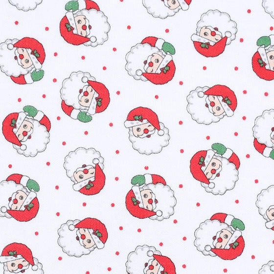 Winking Santa Printed Zipper Footie - Magnolia BabyFootie