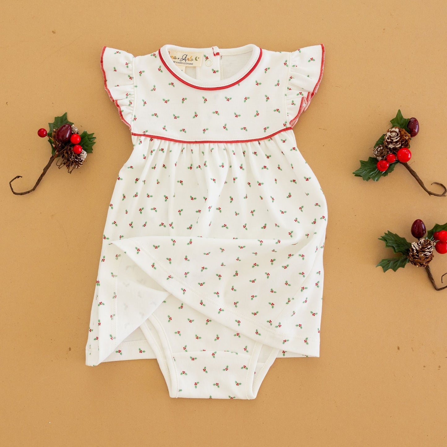 Winter Berries Flutters Dress - Magnolia BabyDress