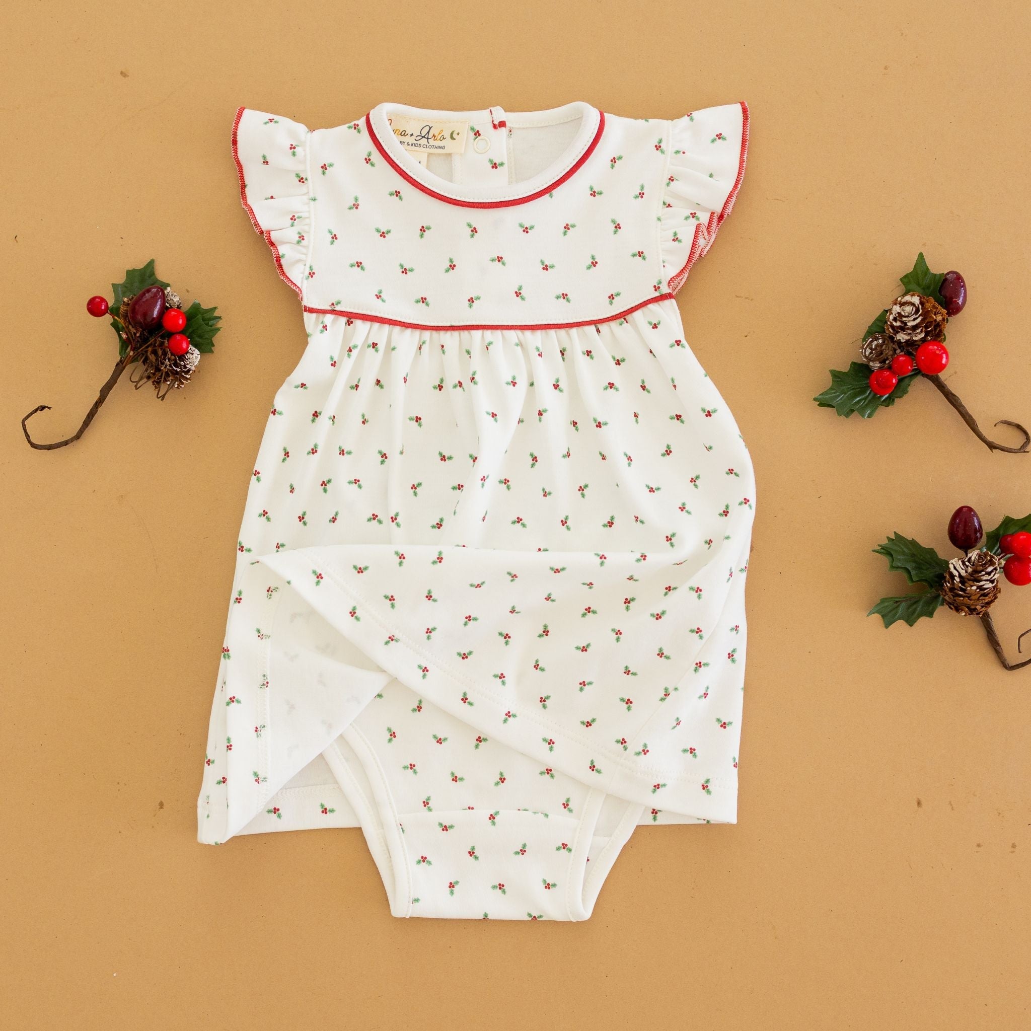 Winter Berries Flutters Dress - Magnolia BabyDress