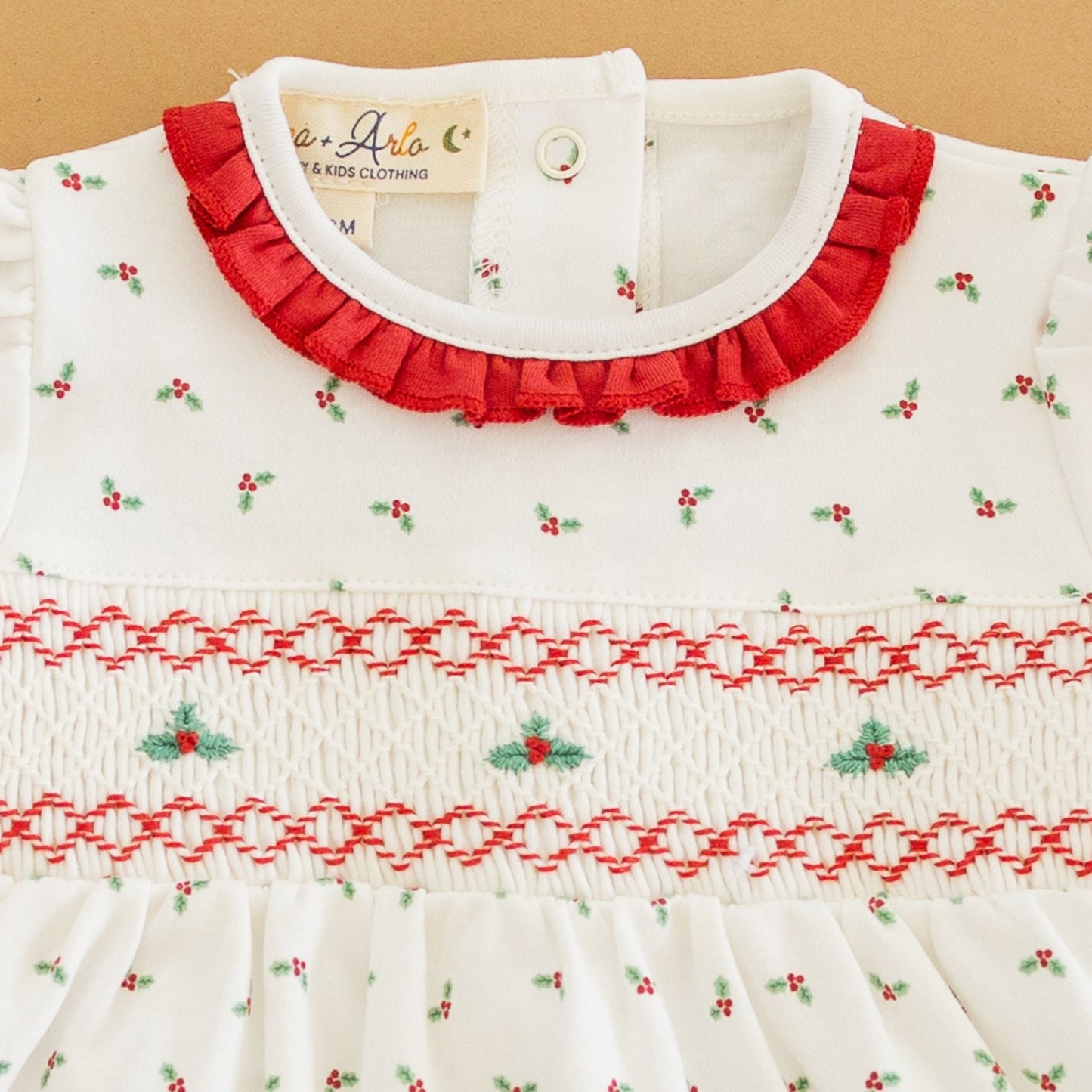 Winter Berries Smocked Long Sleeve Bubble by Luna and Arlo - Magnolia BabyBubble