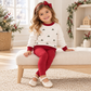 Girl Playwear Set - Winter Berries Sweatshirt + Cranberry Leggings