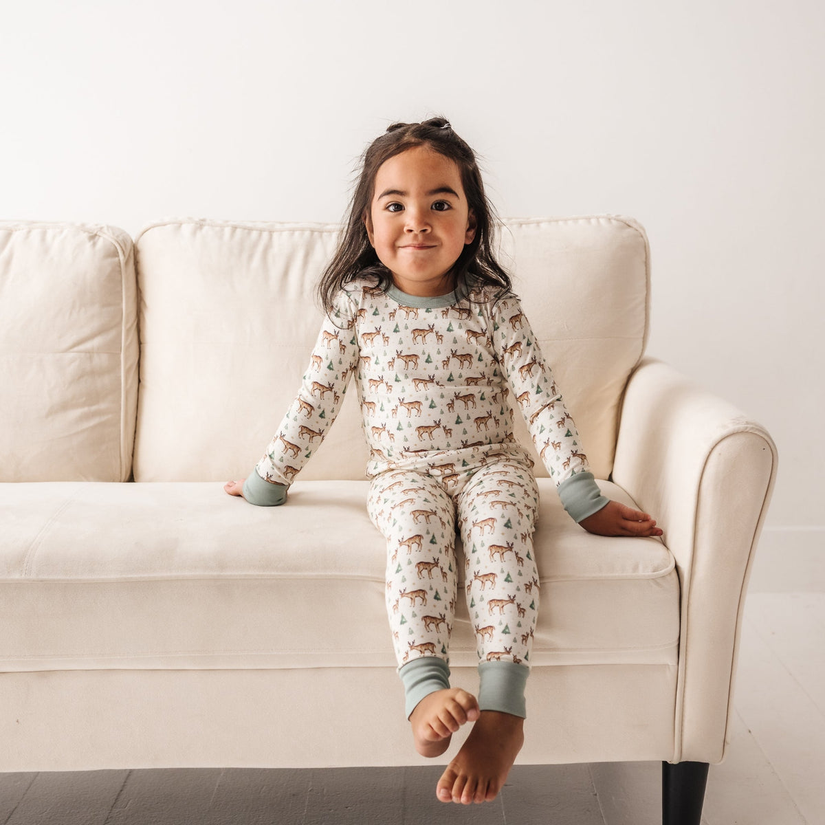 Luna and Arlo_Woodland Buck Long Pajamas_1