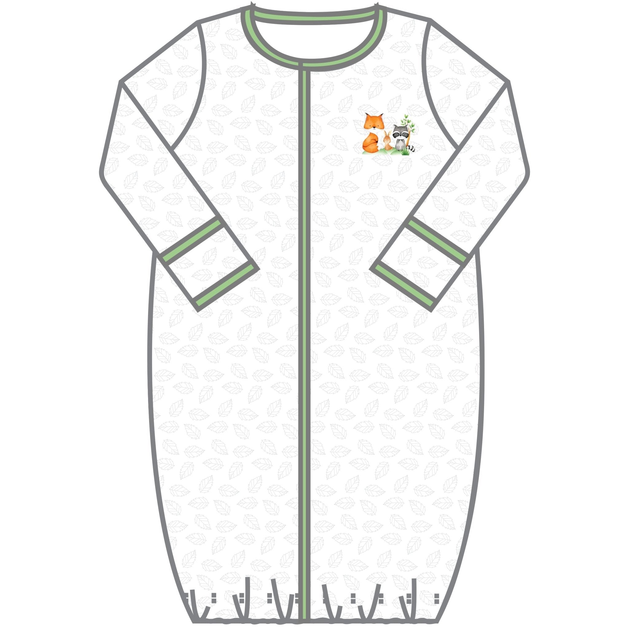 Woodland Friends Embroidered Converter - Magnolia BabyConverter Gown