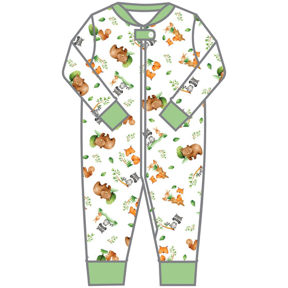 Woodland Friends Zip Pajamas - Magnolia BabyZipper Pajamas