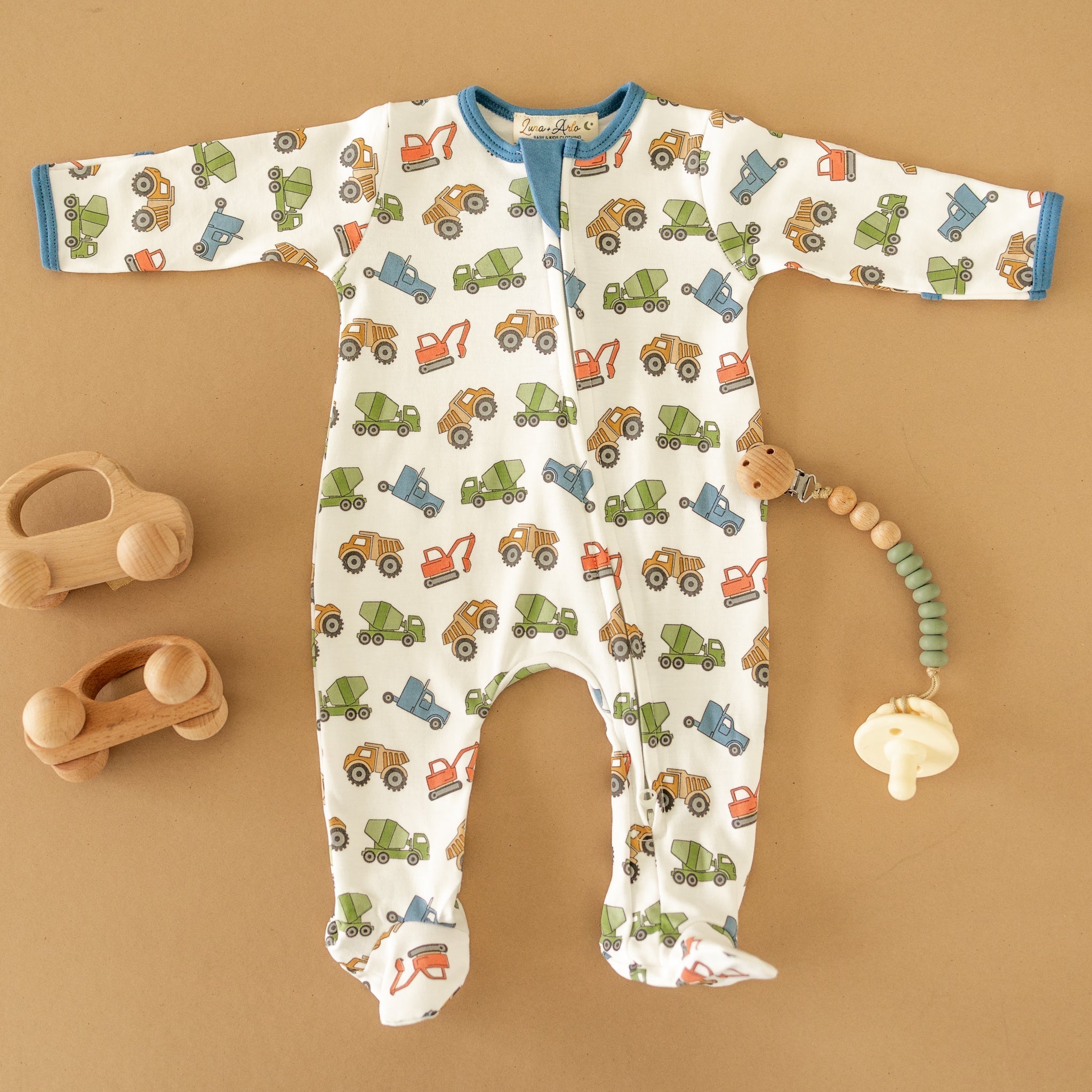 Work Zone Zip Footie - Magnolia BabyFootie