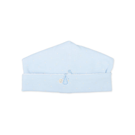 Light Blue Diamond Embroidered Baby Romper With Hat In Pima Cotton Stylish Infant Outfit Copy