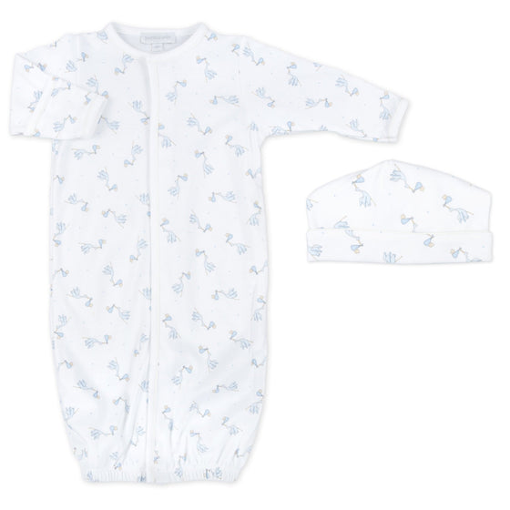 Worth the Wait Printed Converter and Hat Set - Blue - Magnolia Baby