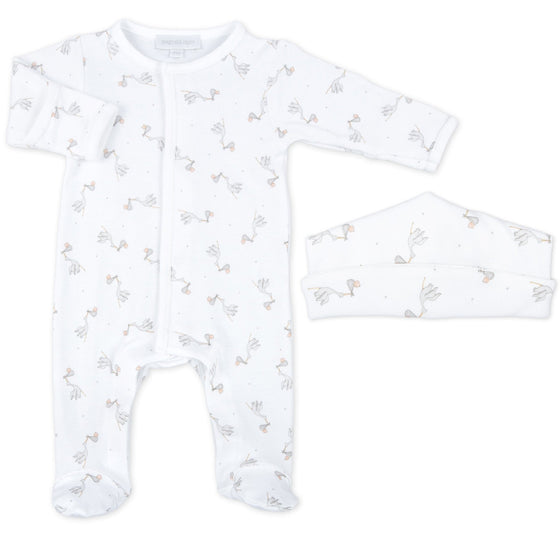 Worth the Wait Printed Footie and Hat Set - Grey - Magnolia BabyFootie