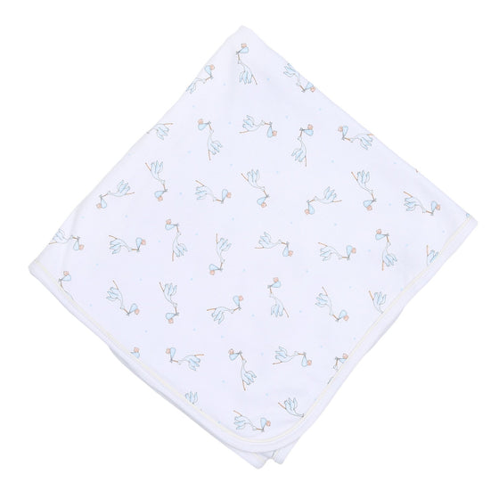 Worth the Wait Printed Receiving Blanket - Blue - Magnolia BabyReceiving Blanket