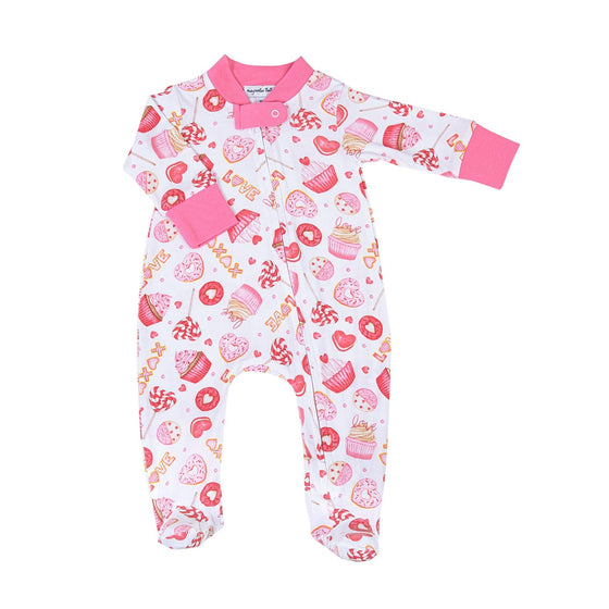 XOXO Sweets Zip Footie - Magnolia BabyFootie