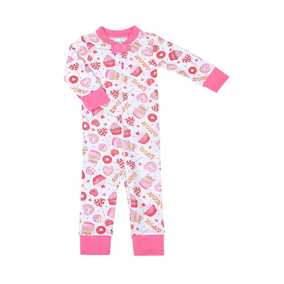 XOXO Sweets Zip Pajamas - Magnolia BabyZipper Pajamas