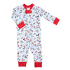 Yappy Christmas Blue Zipper Pajamas - Magnolia BabyZipper Pajamas