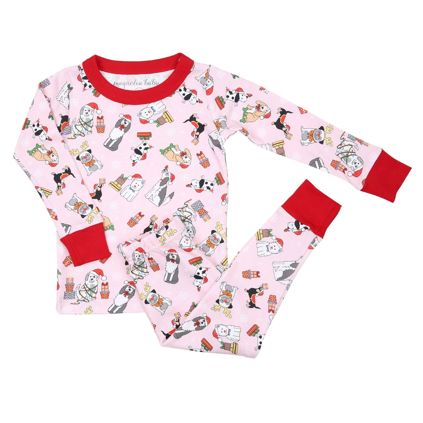 Yappy Christmas Long Pajamas - Pink - Magnolia BabyLong Pajamas