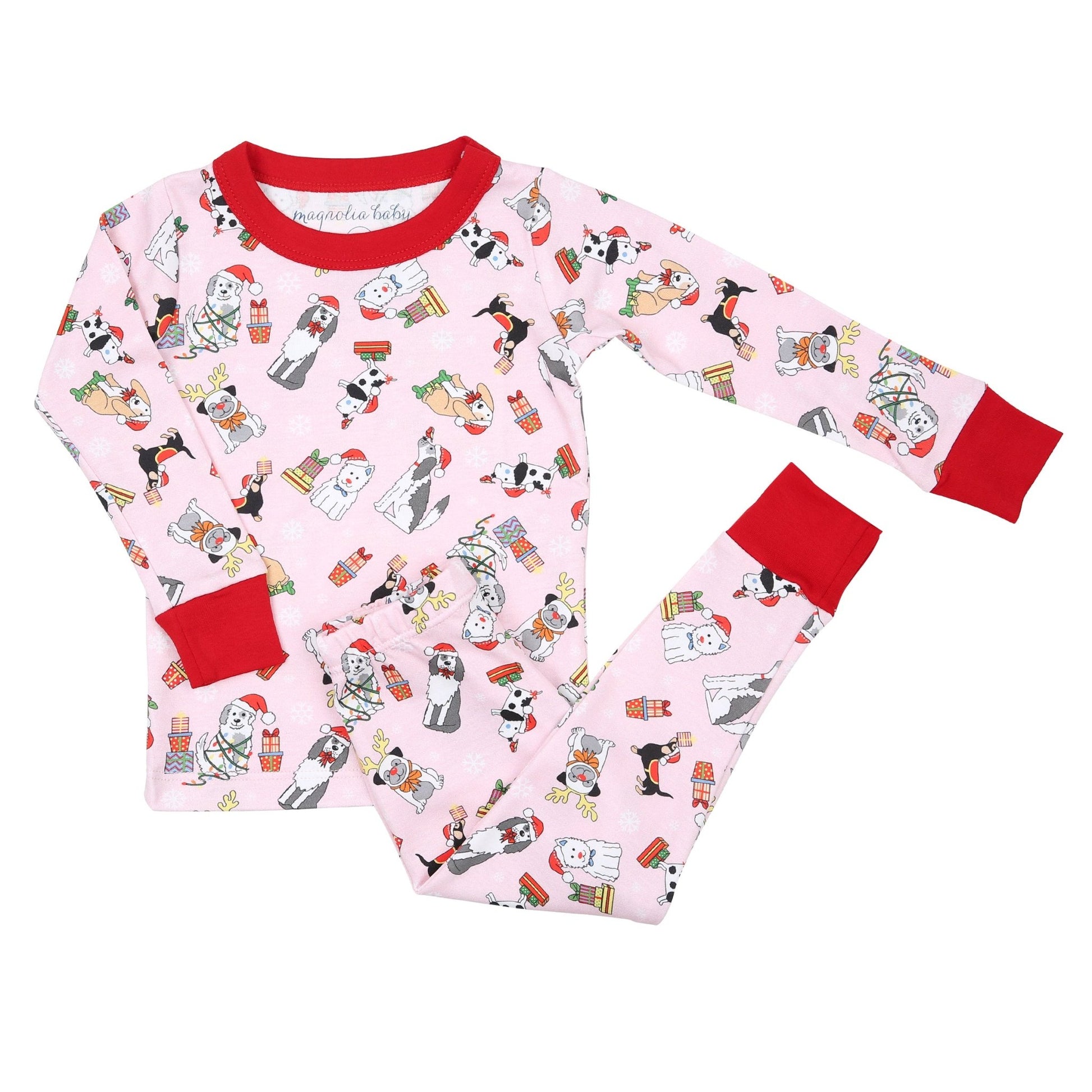 Yappy Christmas Long Pajamas - Pink - Magnolia BabyLong Pajamas
