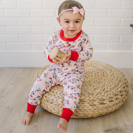 Yappy Christmas Long Pajamas - Pink - Magnolia BabyLong Pajamas