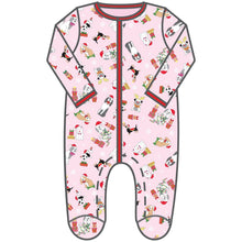  Yappy Christmas Pink Printed Footie - Magnolia BabyFootie