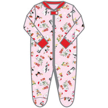  Yappy Christmas Pink Printed Zipper Footie - Magnolia BabyFootie