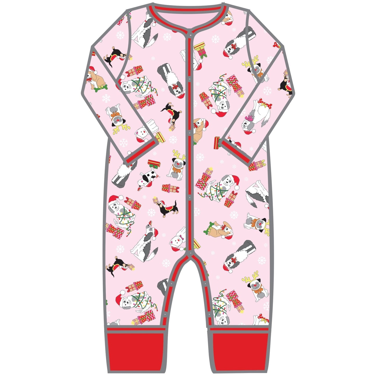 Yappy Christmas Playsuit - Pink - Magnolia BabyPlaysuit