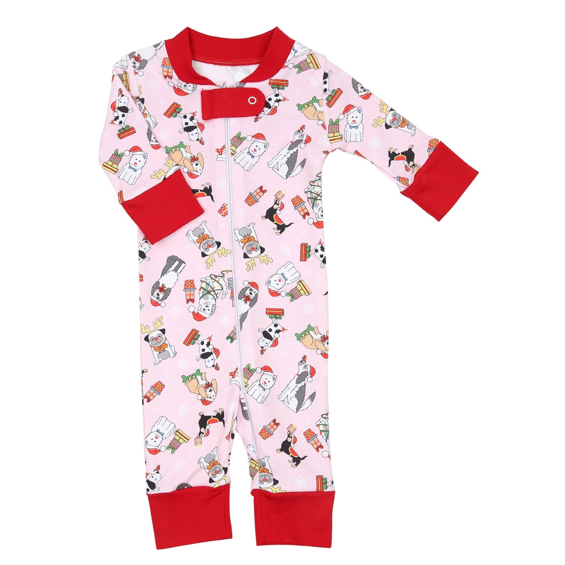 Yappy Christmas Zipper Pajamas - Pink - Magnolia BabyZipper Pajamas