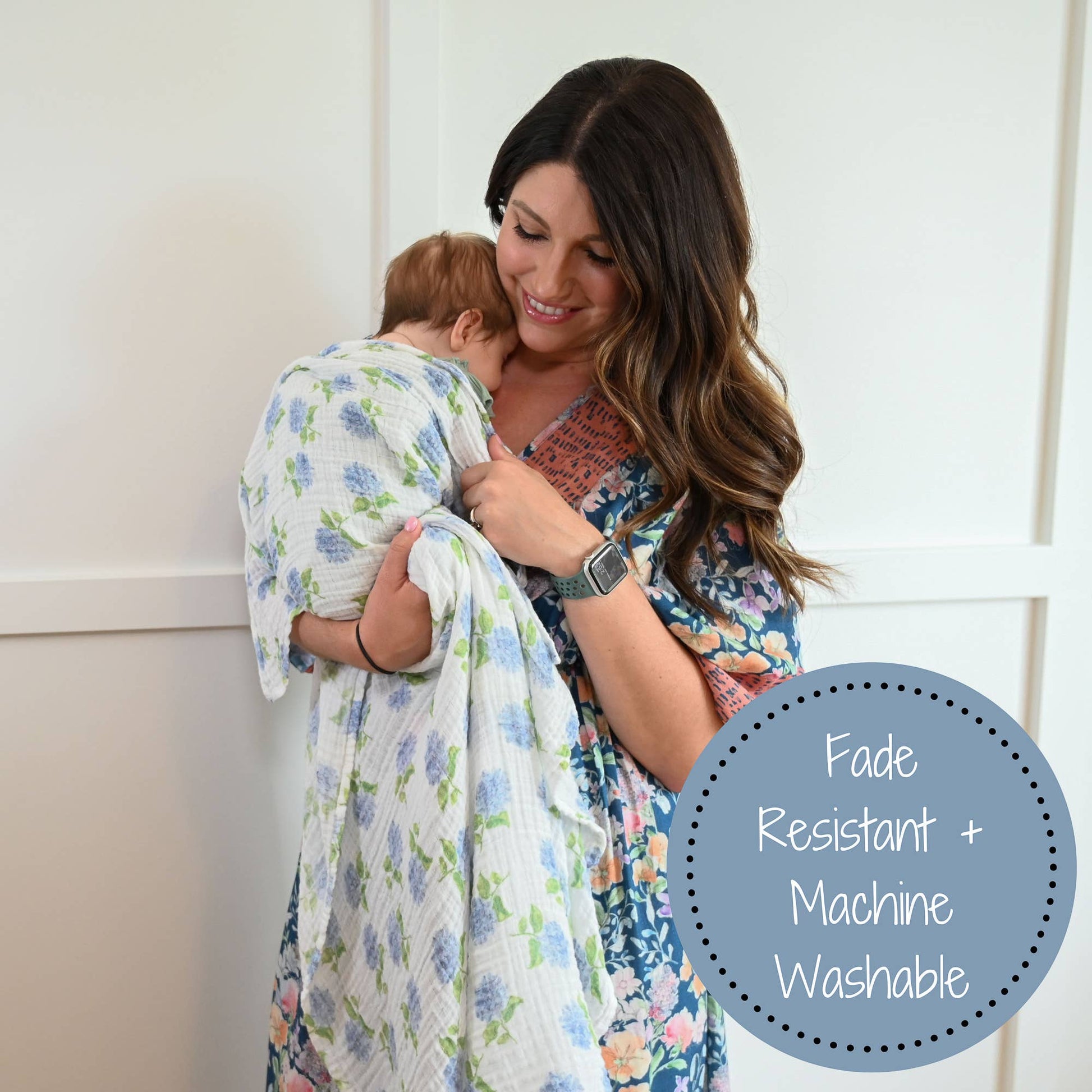 You Had Me At Hydrangea Muslin Swaddle Blanket - Magnolia BabySwaddle Blanket