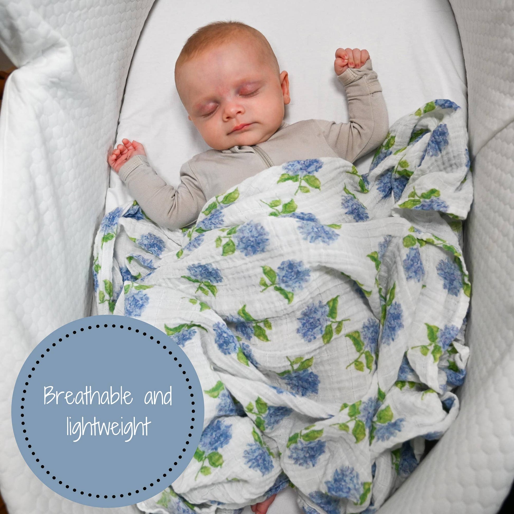 You Had Me At Hydrangea Muslin Swaddle Blanket - Magnolia BabySwaddle Blanket