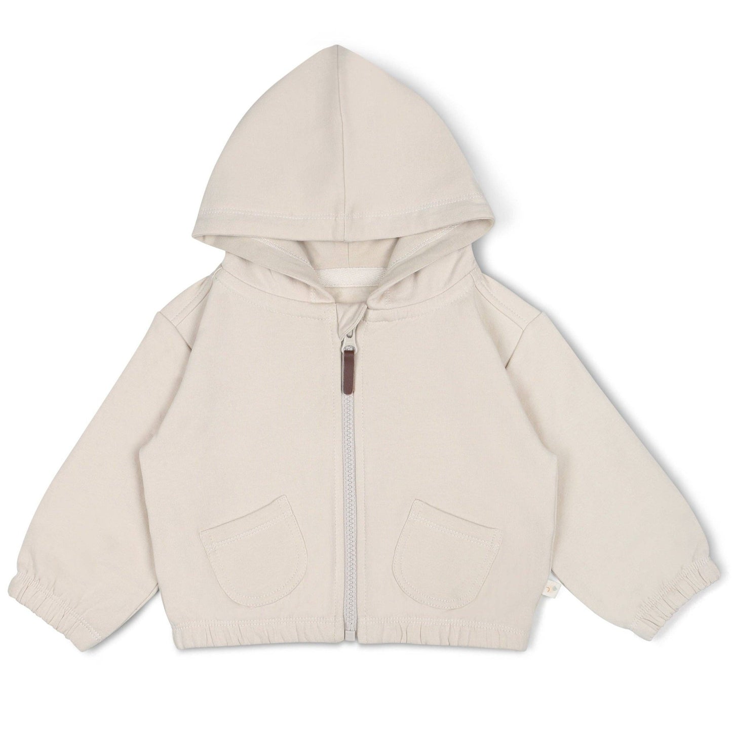Zip Front Fleece Hooded Jacket - Oat - Magnolia BabyJacket