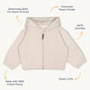 Zip Front Fleece Hooded Jacket - Oat - Magnolia BabyJacket