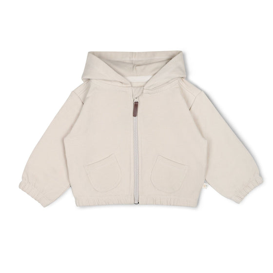 Zip Front Fleece Hooded Jacket - Oat - Magnolia BabyJacket