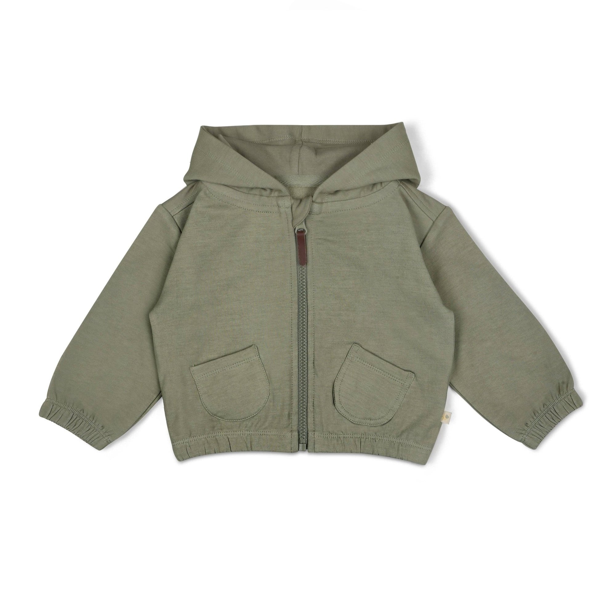 Zip Front Fleece Hooded Jacket - Olive - Magnolia BabyJacket