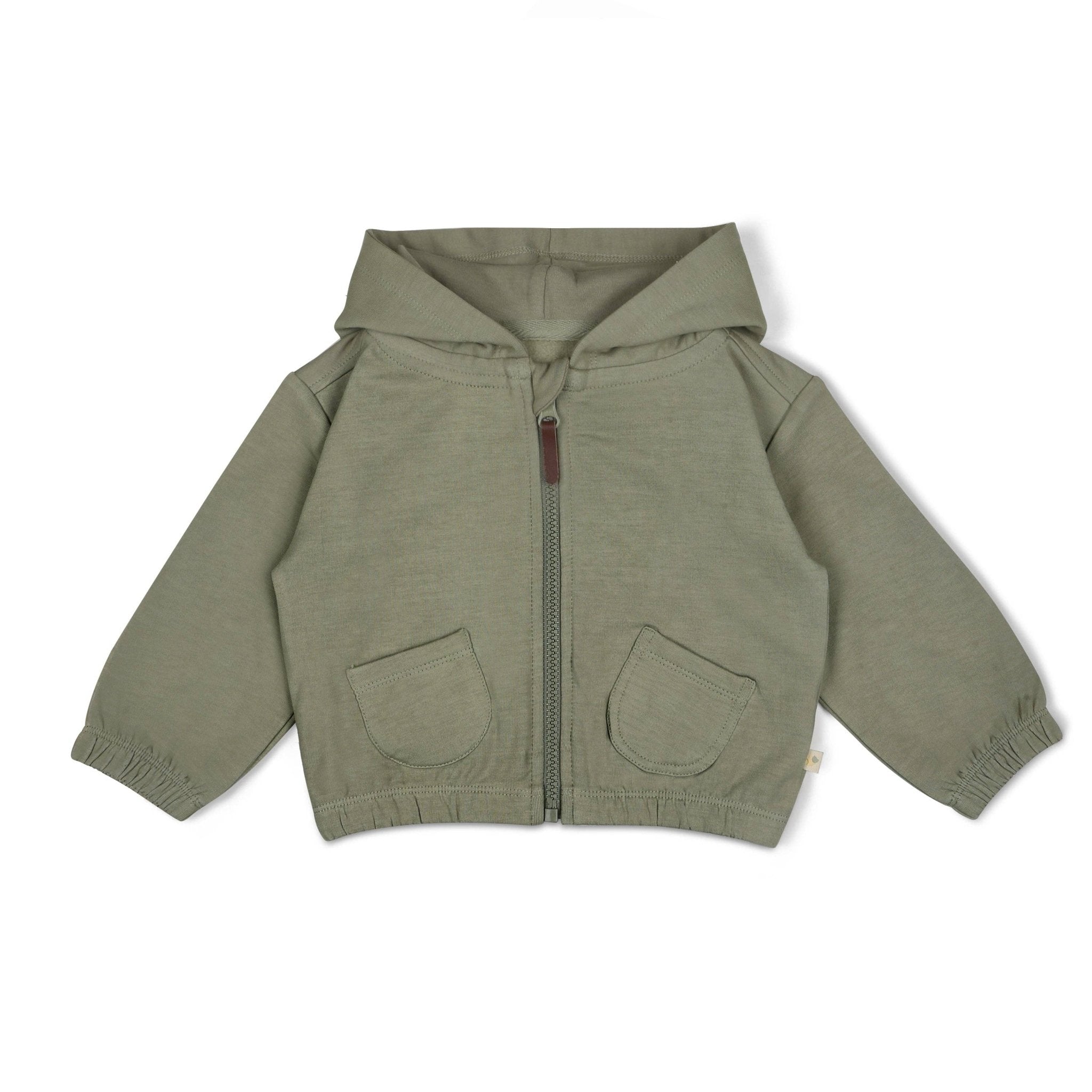 Zip Front Fleece Hooded Jacket - Olive - Magnolia BabyJacket