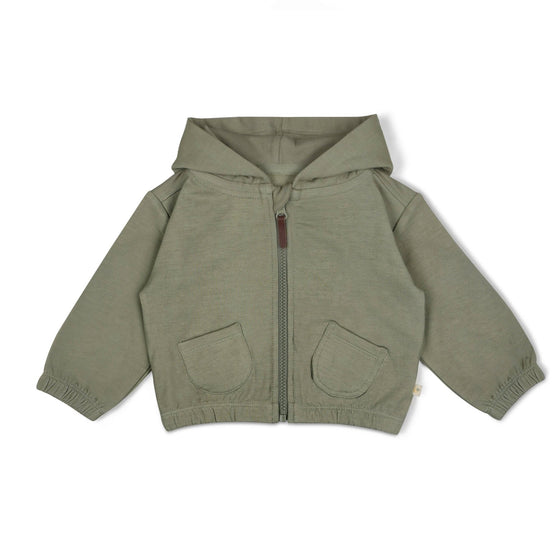 Zip Front Fleece Hooded Jacket - Olive - Magnolia BabyJacket