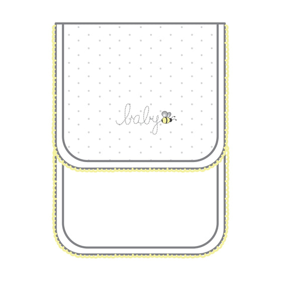 Baby Bee Embroidered Burp Cloth
