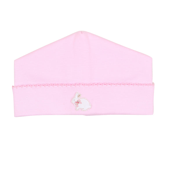 Little Cottontails Pink Embroidered Hat