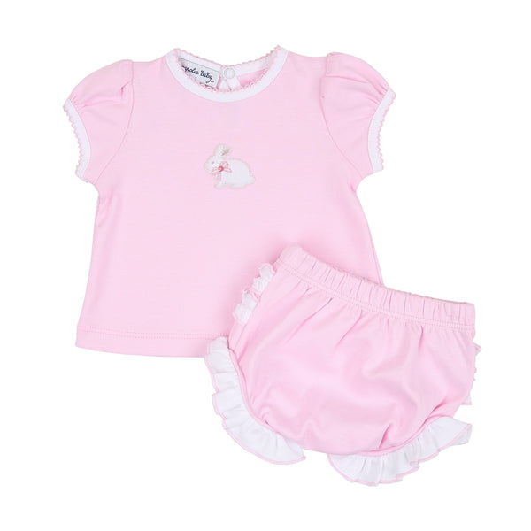 Little Cottontails Pink Embroidered Ruffle Diaper Cover Set