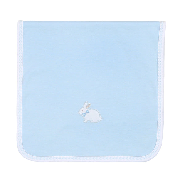 Little Cottontails Blue Embroidered Burp Cloth