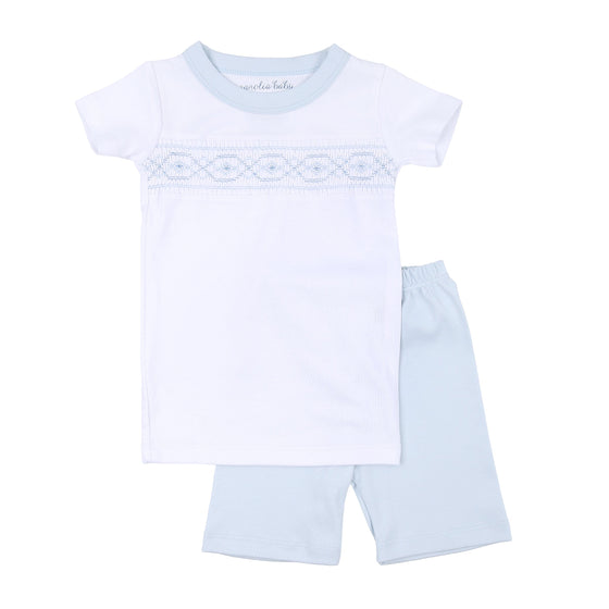 Abby & Alex Infant/Toddler Blue Smocked Short Pajamas
