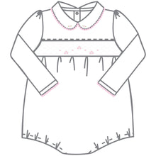  Alice and Andrew Pink Smocked Collared Long Sleeve Girl Toddler Bubble