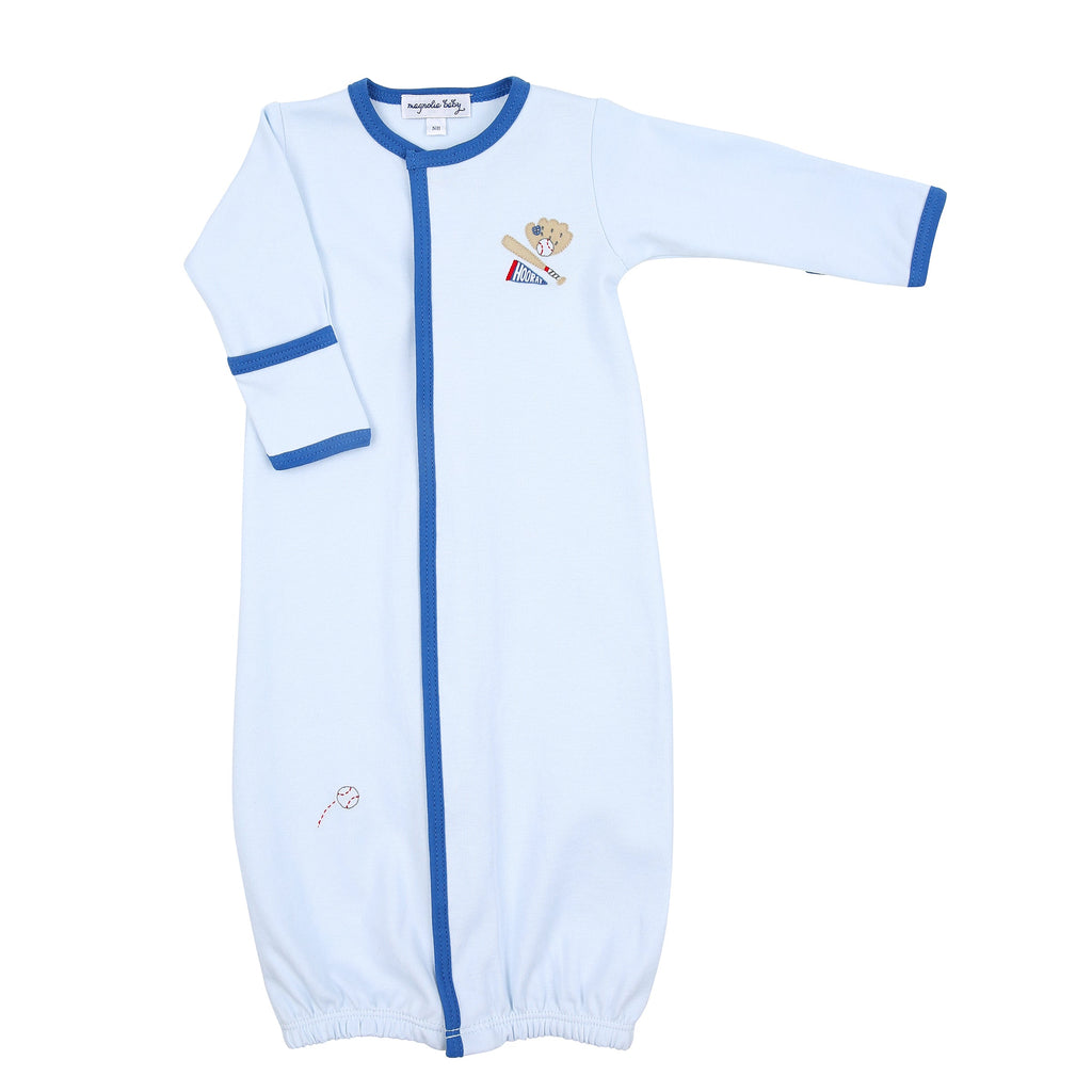 Hurray for Baseball Blue Embroidered Converter