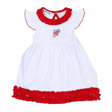 Red, White & Blue! Embroidered Flutters Toddler Dress