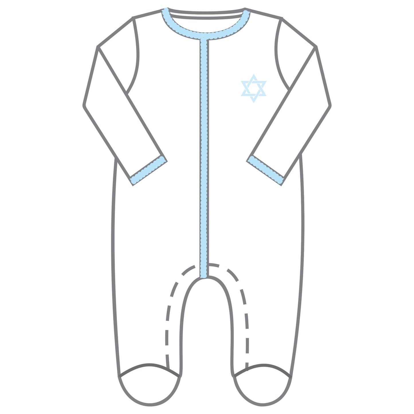 بريت ميلاه ربطة قدم مطرزة باللون الأبيض والأزرق