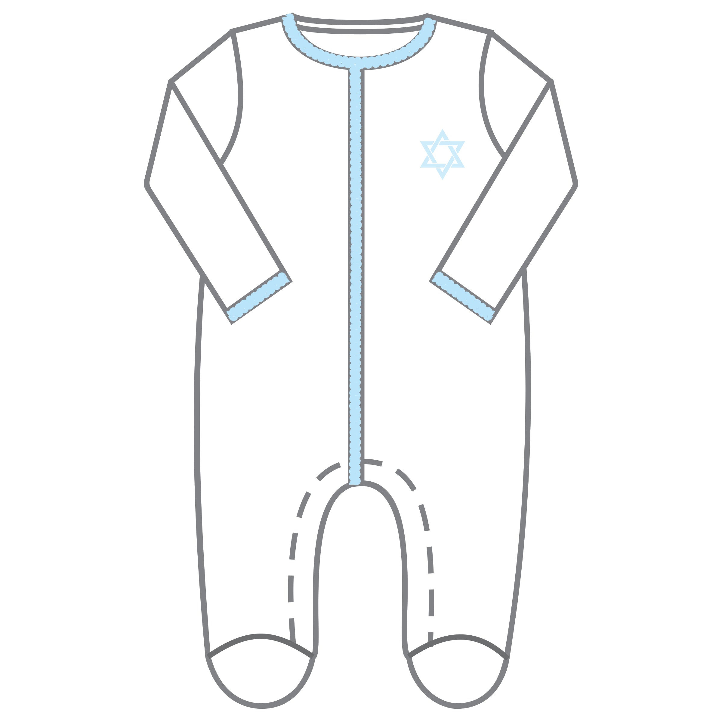 بريت ميلاه ربطة قدم مطرزة باللون الأبيض والأزرق